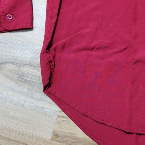 🔺️Old Navy Red Rayon Popover Long Sleeve Top Large - Picture 7 of 9